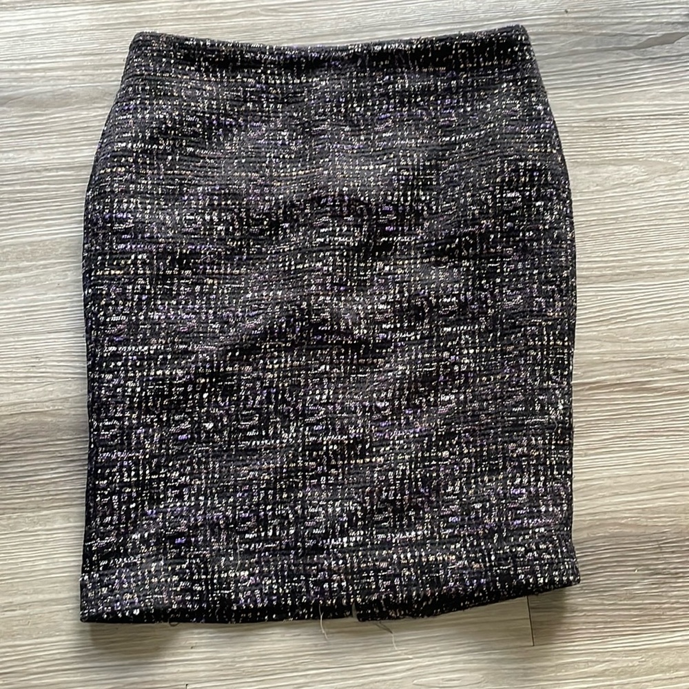Ann Taylor Black and Purple Tweed Skirt